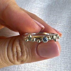 Organic Sterling Silver Ring: Blue Sapphire Ring