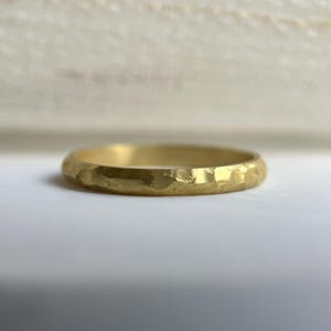 Hammered Gold Ring | Solid Gold Hammered band available in 14K or 18K | Brushed/Matt finish
