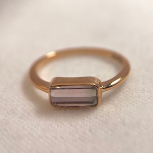 18k Rose Gold Bicolor Tourmaline Ring - Size US 6.5