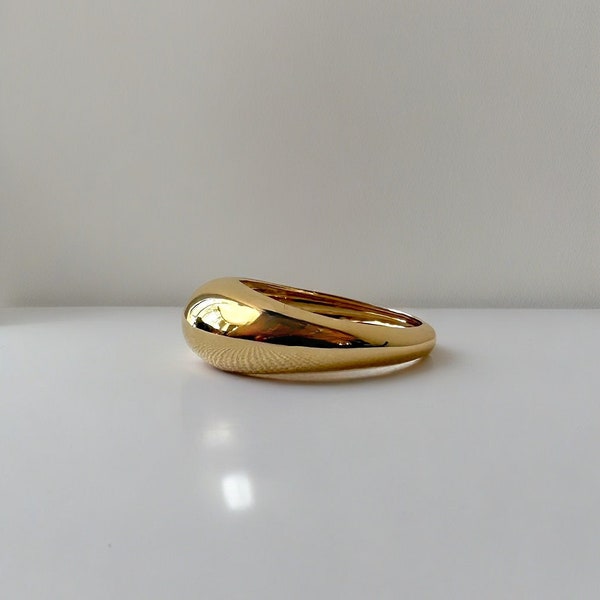 Domed chunky ring 18k solid gold | Ella Creations Jewelry