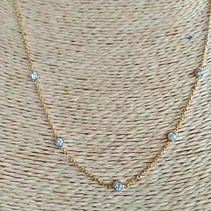 Luxe diamanten 18K gouden ketting - Signature Edition | Diamanten ketting | Stationaire diamanten ketting