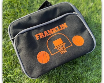 Personalised Basketball Lunch Bag, Custom Kids Lunchbox, Personalised School Lunch Bag, Basketball Lunch Tote, Sports Gift