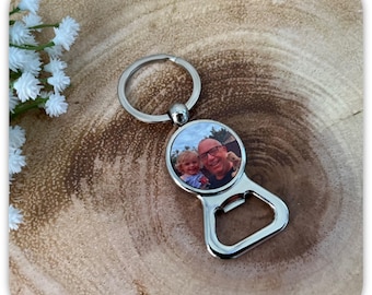 Personalised Photo Bottle Opener Keyring | Custom Picture Keychain | Father's Day Gift | Memorial Keepsake | Any Photo Gift