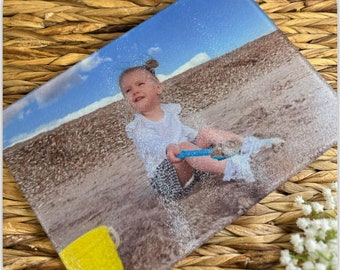 Personalised Photo Glass Chopping Board | Custom Picture Worktop Saver | Memorial Gift | Family Photo Kitchen Board | A4 Chinchilla Glass