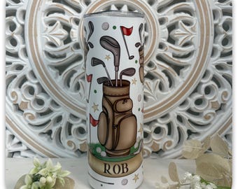 Personalised Golf 20oz Tumbler with Straw and Lid