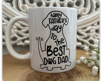Best Dog Dad Mug, Personalised Dog Dad Gift, Fathers Day Mug, Custom Name Pet Lover Mug, 11oz Ceramic Coffee Cup