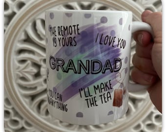 Grandad Mug | Dad Mug Gift | Funny Family Mug | 11oz Enamel Style Mug | Gift for Dad or Grandad | Tea Lover Mug | Fathers Day Gift