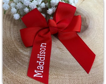 Personalised Grosgrain Ribbon Hair Clip | Custom Name Bow for Girls, Toddlers