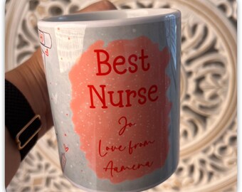 Personalised Nurse Mug | Custom Nurse Gift Mug | Thank You Nurse Cup | 11oz Ceramic Mug | Nursing Graduation Gift