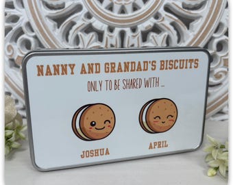 Personalised Biscuit Tin | Grandad Biscuit Tin | Custom Biscuit Box | Biscuit Storage Tin | Grandparent Gift