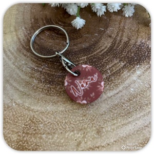 Personalised Burgundy Floral Shopping Trolley Token