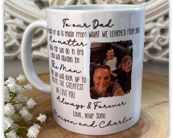 Personalised Dad Photo Mug | Custom Photo & Names Mug | To Our Dad Mug | Fathers Day Gift | Memorial Dad Mug | 11oz Keepsake Cup