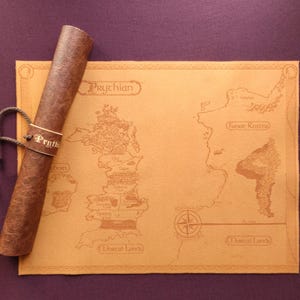 Kunstleerkaart van Prythian, Acotar-wereldkaart, A Court of Thorns and Roses Fantasy Map, Larp, cosplay, RPG, DnD
