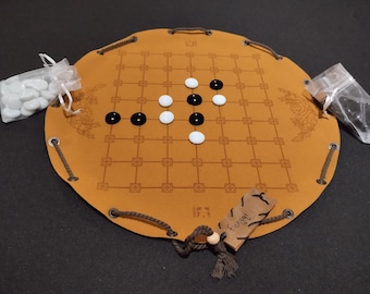 Fangqi Square Chess chinese ancient board game in faux leather pouch, 35cm, 13.78inch diameter, weiqi go diufang xiafang ningxia qi fang