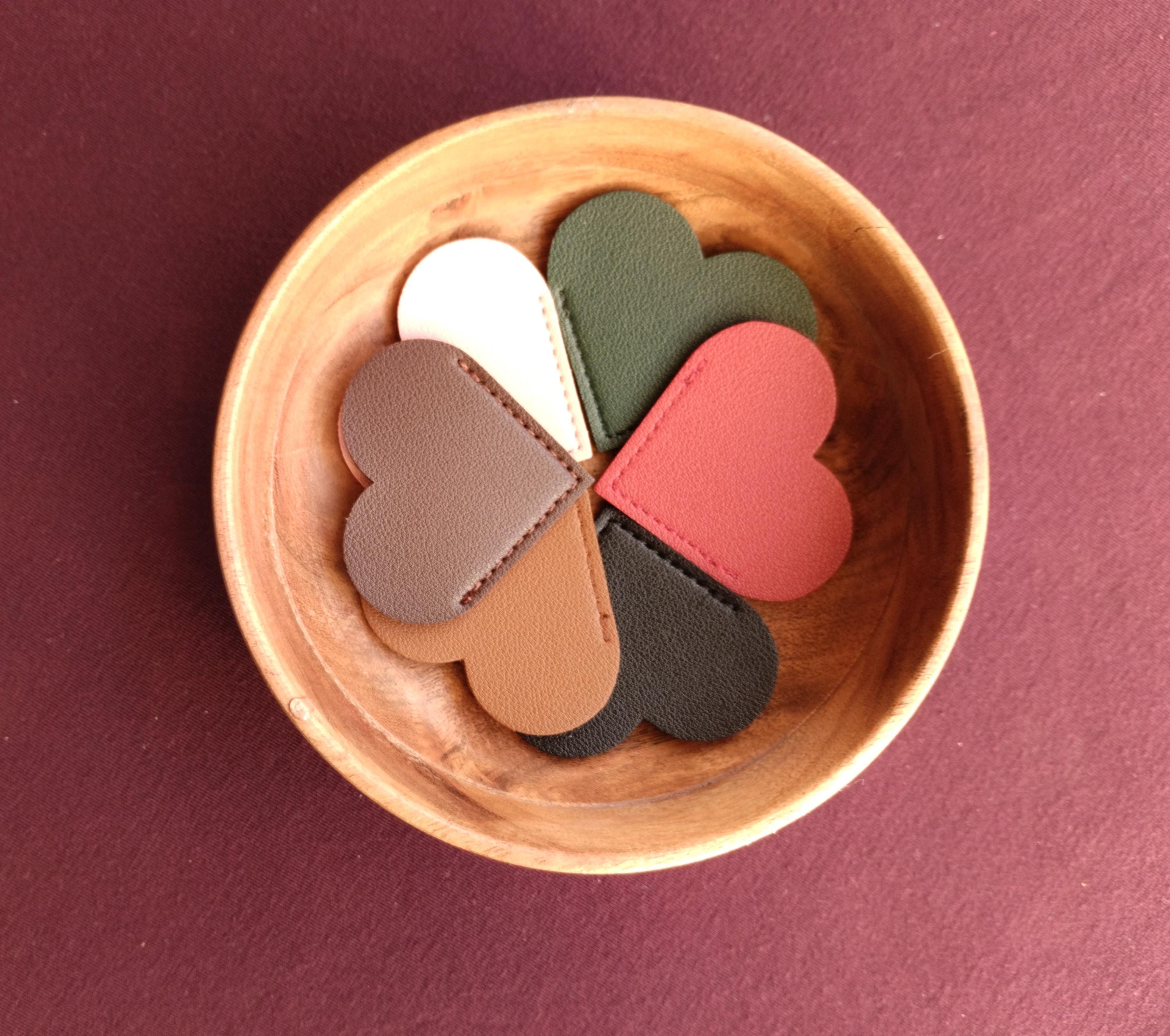 Leather Heart Shaped Page Corner Bookmark - Etsy