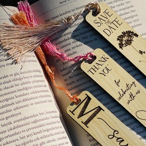 Personalized Wooden Bookmark, Engraved Wooden Bookmark For Guests, Wooden Bookmark For Wedding, Bookmark for Wedding Favors