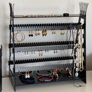 Jewelry Stand Hanger, Wood Earring Organizer Stand, Minimalist Jewelry Holder Display for Studs & Hoops, Earring Holder Personalized