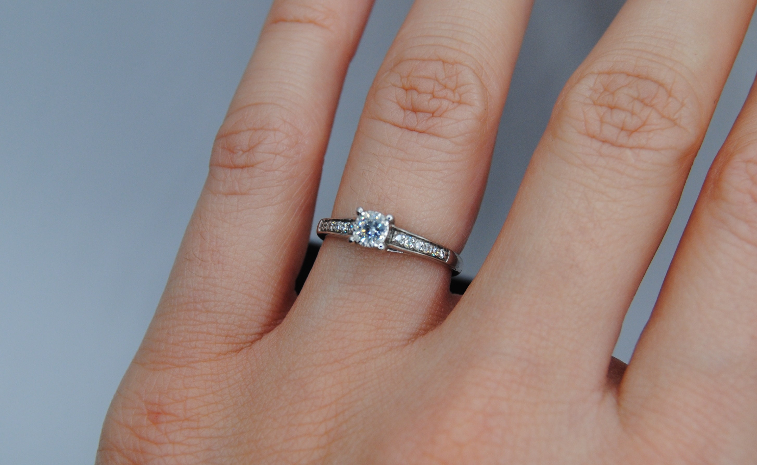 Diamond Treasures 14K White Gold 1.90ctw Purple Diamond 4-Row Ring