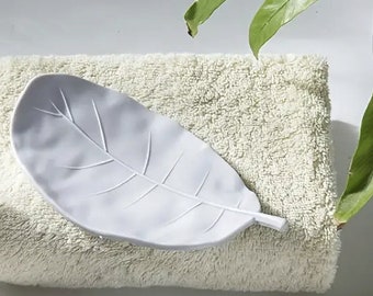 2 Pcs Sparkle Leaf Shape Soap Tray, Perfect Soap Saver for Bathroom, idea gift, soaps dishes