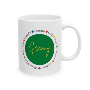 Personalized Grandmother Mug with grandkids names- Christmas gift