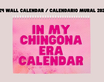 2024 Latina Chingona Wall Calendar (Enero-Dec), Pink, English and Spanish, Empower your Year! Office Decor, New Year Calendar, Year 2024