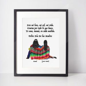 Customizable Dia De Las Madres Poster Regalo, Regalo para Mama, Mother&#39;s Day Gift Personalized Wall Art