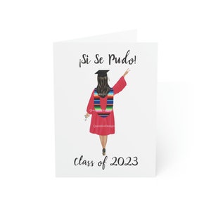 Customizable Latinx Graduate Congratulations Card, Gift for College Graduate, Class of 2024