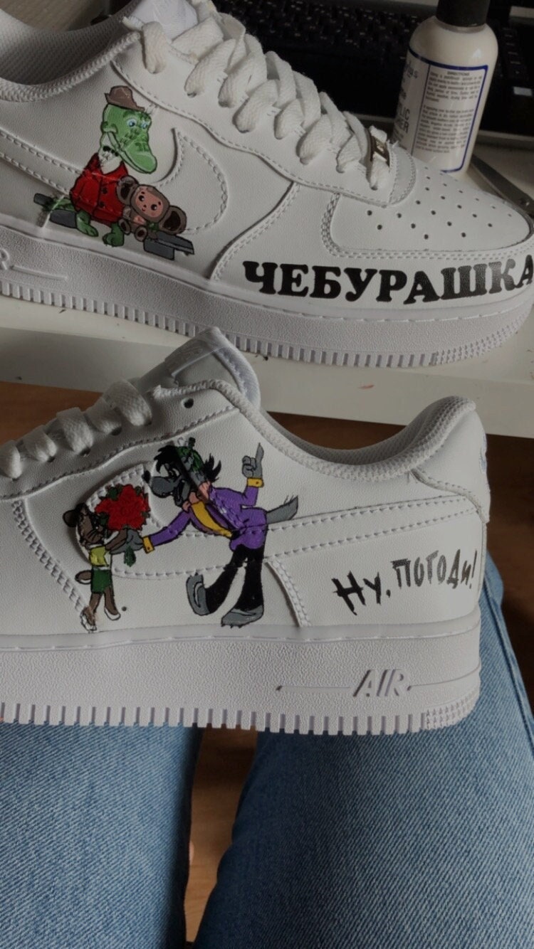 Custom made air force 1 nu pogodi comic handmade etsy