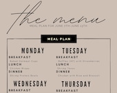 Minimalist Meal Prep Menu Template