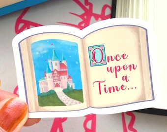 Once Upon A Time Vinyl Sticker: Whimsical Fairy Tale Book