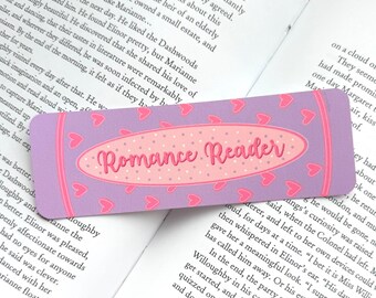 Romance Reader Bookmark: Pink Book-spine Bookmark