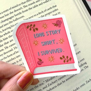 Long Story Short I Survived Sticker: Water-Resistant Vinyl Swiftie Sticker Glossy