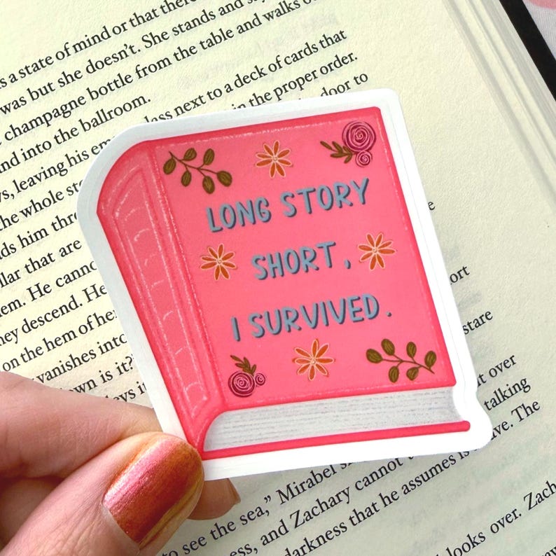 Long Story Short I Survived Sticker: Water-Resistant Vinyl Swiftie Sticker Glossy