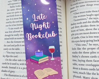 Late Night Bookclub Bookmark | Bookmark | Celestial | Cute Bookmark | Illustrated Bookmark