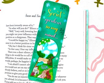 Secret Garden Bookmark: Glossy Laminate, Sparkle Laminate