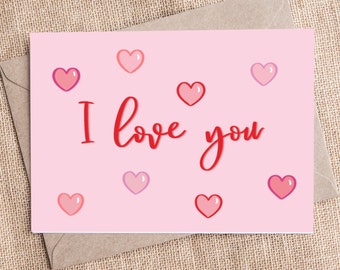 I Love You Card | Valentine's Day Card | Valentine's