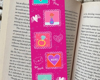 Valentine Stamp Bookmark | Bookmark | Book Lover | Bookish