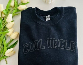 Clearance size adult medium black puff print sweater,cool uncle club shirt for men,cool uncles club,personalized uncle,uncle gift,new uncle