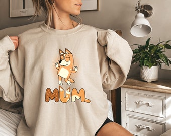 Bluey Mother Sweatshirt, Blue Dog Sweatshirt, Dog Mom Birthday Party Shirt, Gift For Mama, Mother's Day Sweatshirt, Bluey Mama Shirt