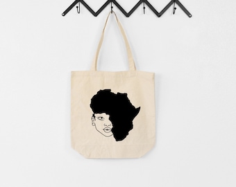 Africa Map Tote Bag, Woman Face Tote Bag, Cotton Tote Bag, Trending Tote Bag, Aesthetic Tote Bag, Canvas Tote Bag, Cute Tote Bag