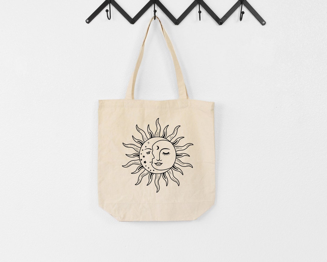 Sun Moon Yin Yang Tote Bag Ying Yang Tote Bag Cotton Tote Etsy