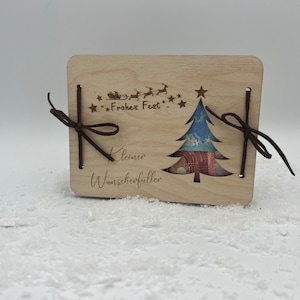 Geschenkkarte Geldgeschenk aus Holz mit Tannenbaum / Geld schenken / Gutscheinkarte / Weihnachten