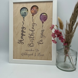 Geldgeschenk personalisiert zum Geburtstag, Andenken Bilderrahmen Geburtstagsgeschenk, Geschenkidee, Geldverpackung,Hochzeit Mann Frau