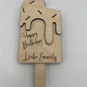 Gutschein Geschenke Halter aus Holz / Gutscheinkarte/Geldgeschenk / Eis
