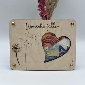 Geldgeschenk Wunscherfüller Geschenkkarte Geburtstag, Hochzeit, Holz / Geschenk, Geschenkidee von Herzen, Gutscheinkarte, Hochzeiten