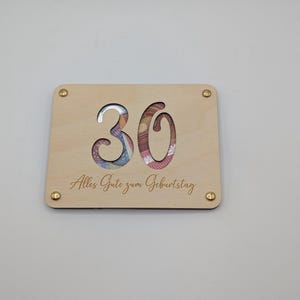Geldgeschenk zum 30. Geburtstag aus Holz, Geschenkkarte für Geld Personalisiert, Geschenkidee für Geburtstage | Holzkarte, Lustiges Geschenk