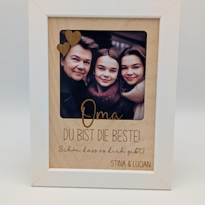 Personalisiertes Bilderrahmen-Geschenk zum Muttertag – "Oma, Du bist die Beste" für dein Foto, Muttertagsgeschenk, Valentinstag, Geburtstag