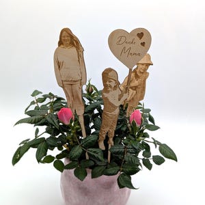 Blumenstecker mit deinem Foto, als Geschenk zum Muttertag, Geburtstagsgeschenk für Oma, Opa oder zum Vatertag Fotogeschenk für Mama