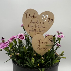 Blumenstecker aus Holz  , Abschied Kindergarten , Schulabschluss, Blumenschild, Abschiedsgeschenk, Danke , Danksagen
