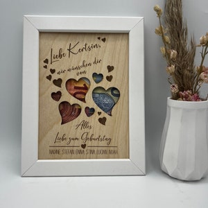 Geldgeschenk zum Geburtstag, Personalisiertes Geburtstagsgeschenk im Bilderrahmen, Andenken, Geschenkidee, Geldverpackung, Hochzeit, DIY